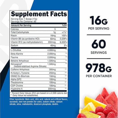 Nutricost Pre-X Xtreme Pre-Workout Complex Powder (Fruit Punch) 60 Servings