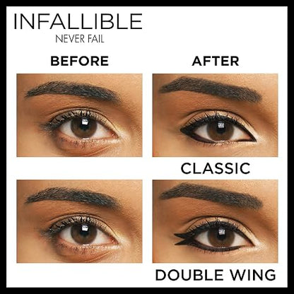 L'Oreal Paris Makeup Infallible Never Fail Original Mechanical Pencil Eyeliner with Built in Sharpener, Black, 0.008 oz., 2 Count