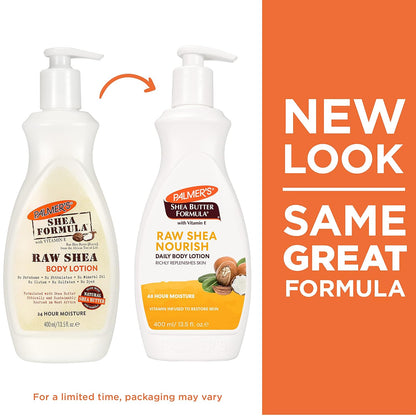 Palmer's Shea Formula Raw Shea Body Lotion, Pump, 13.5 Fl Oz (Pack of 2) - Packaging May Vary