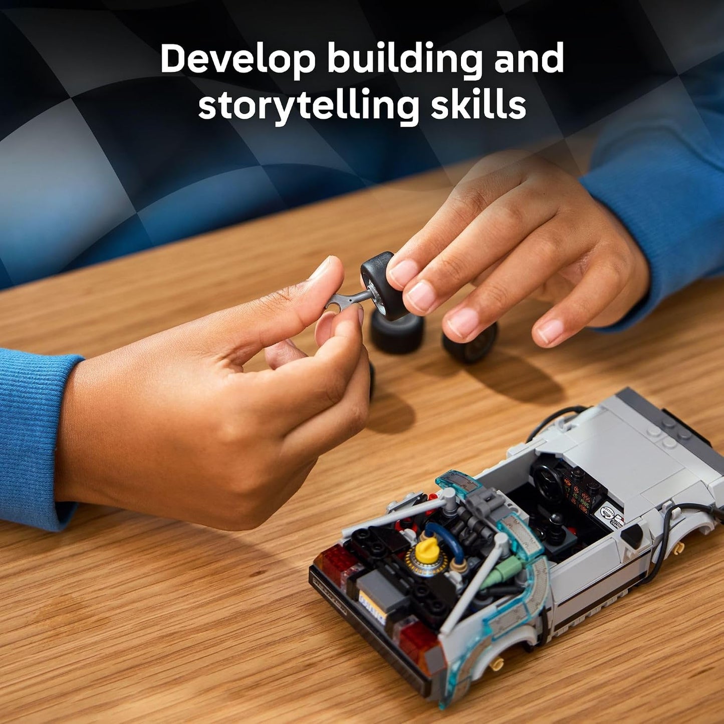 LEGO Speed Champions Time Machine from Back to The Future Building Toy for Kids - Pretend Play & Display Car Toy W/ 2 Build Modes for Boys & Girls, Ages 9+ - Gift for Birthdays - 77256