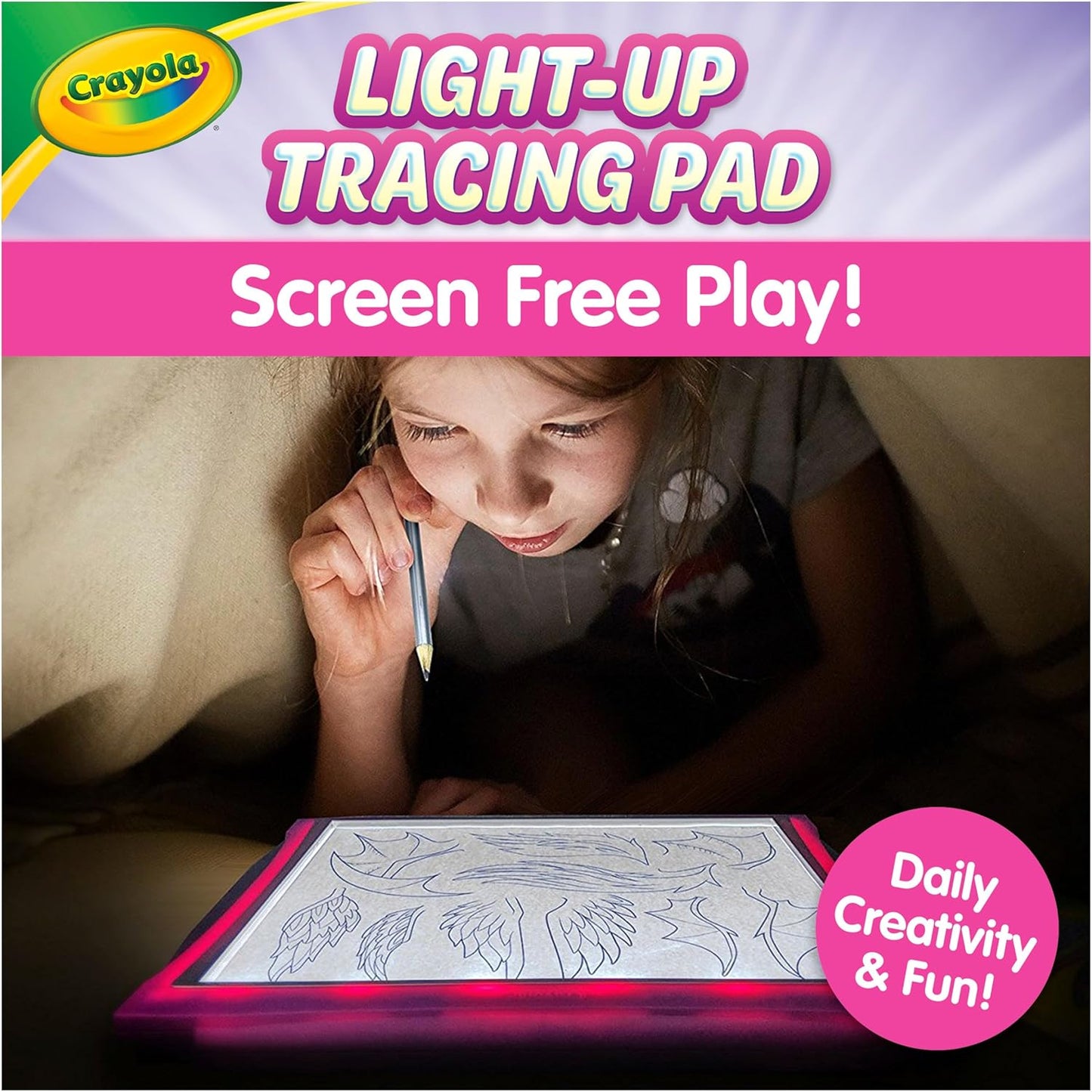 Crayola Light Up Tracing Pad Pink, Best Birthday Gifts for Girls & Boys, 6, 7, 8 Year Olds, Kids Toys, Light Box Art Kit for Kids