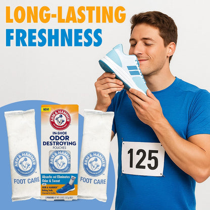 Arm & Hammer In-Shoe Odor Control Pouches, Moisture Absorbing, 4 Count