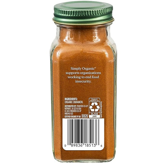 Simply Organic Ground Vietnamese Cinnamon, 2.45-Ounce Jar (Pack of 3), Intense Hot Candy Flavor, Vibrant Color, Kosher, Organic, Non GMO