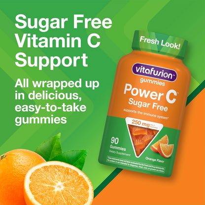 Vitafusion Vitamin C 250 mg Per 2 Gummies Sugar Free | 90 Count