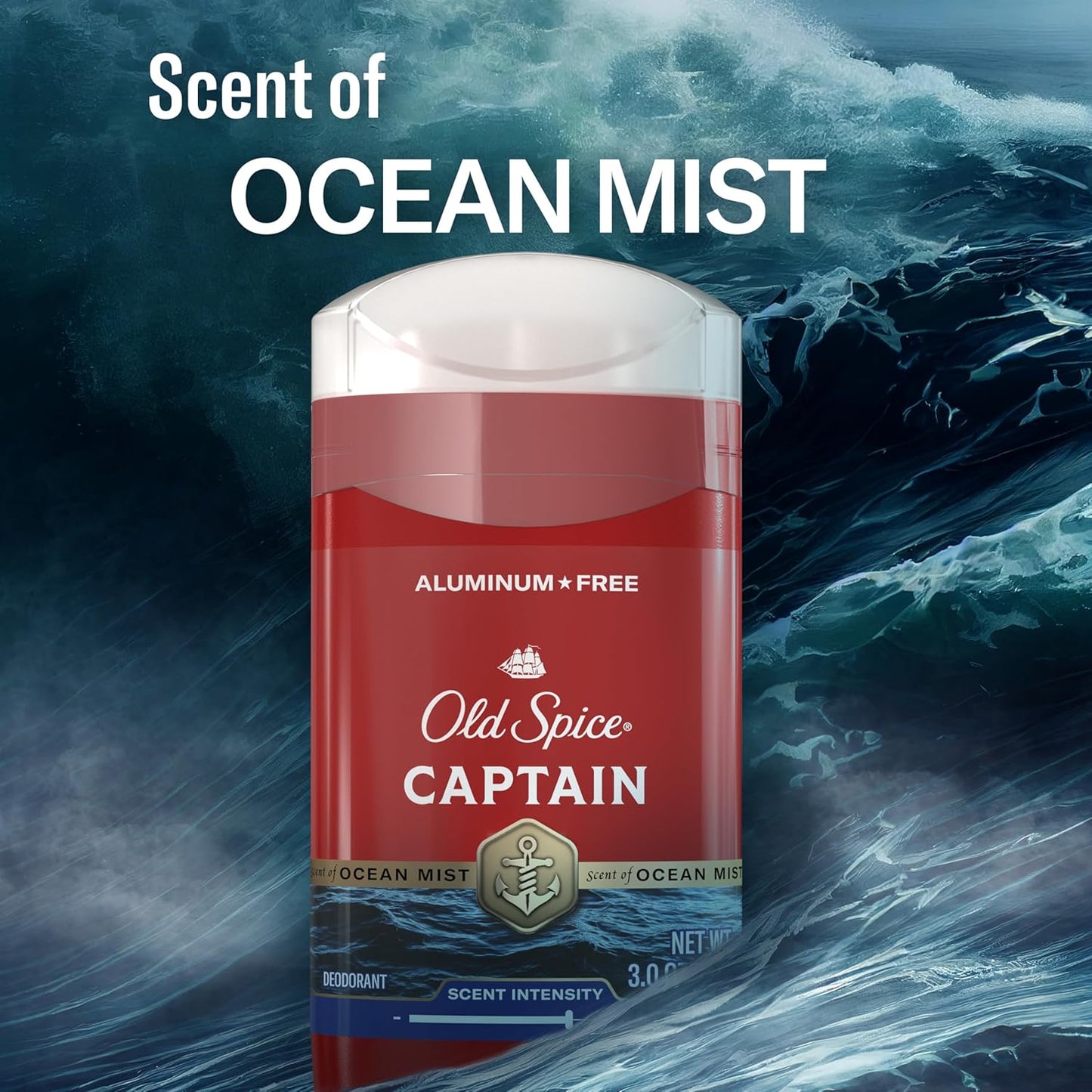 Old Spice Aluminum Free Deodorant for Men, 24/7 Odor Protection, 24/7 Freshness & Lasting Scent, Captain with Bergamot Scent, 3.0 oz
