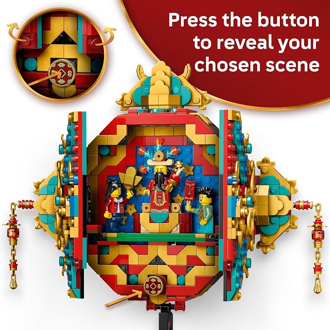 LEGO Spring Festival Fortune Firecracker Kids Building Toy - Chinese New Year Toy for Boys & Girls, Ages 9+ - Play & Display Wall Art with Realistic Sound Effects - Gift Idea for Birthdays - 80118