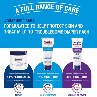Aquaphor Baby Diaper Rash Cream with Zinc Oxide, Multipack, 3.5 Ounce (Pack of 12)