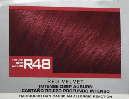 L'Oreal Paris Feria Multi-Faceted Shimmering Permanent Hair Color, R48 Red Velvet (Intense Deep Auburn), Pack of 2, Hair Dye