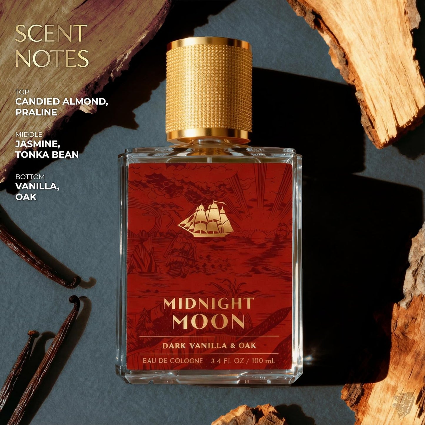 Old Spice Cologne for Men, Premium & Pairable Fragrance Spray, Midnight Moon with Dark Vanilla & Oak Signature Scent, Masculine & Sophisticated for Day & Night Wear, Eau de Cologne, 3.4 fl oz
