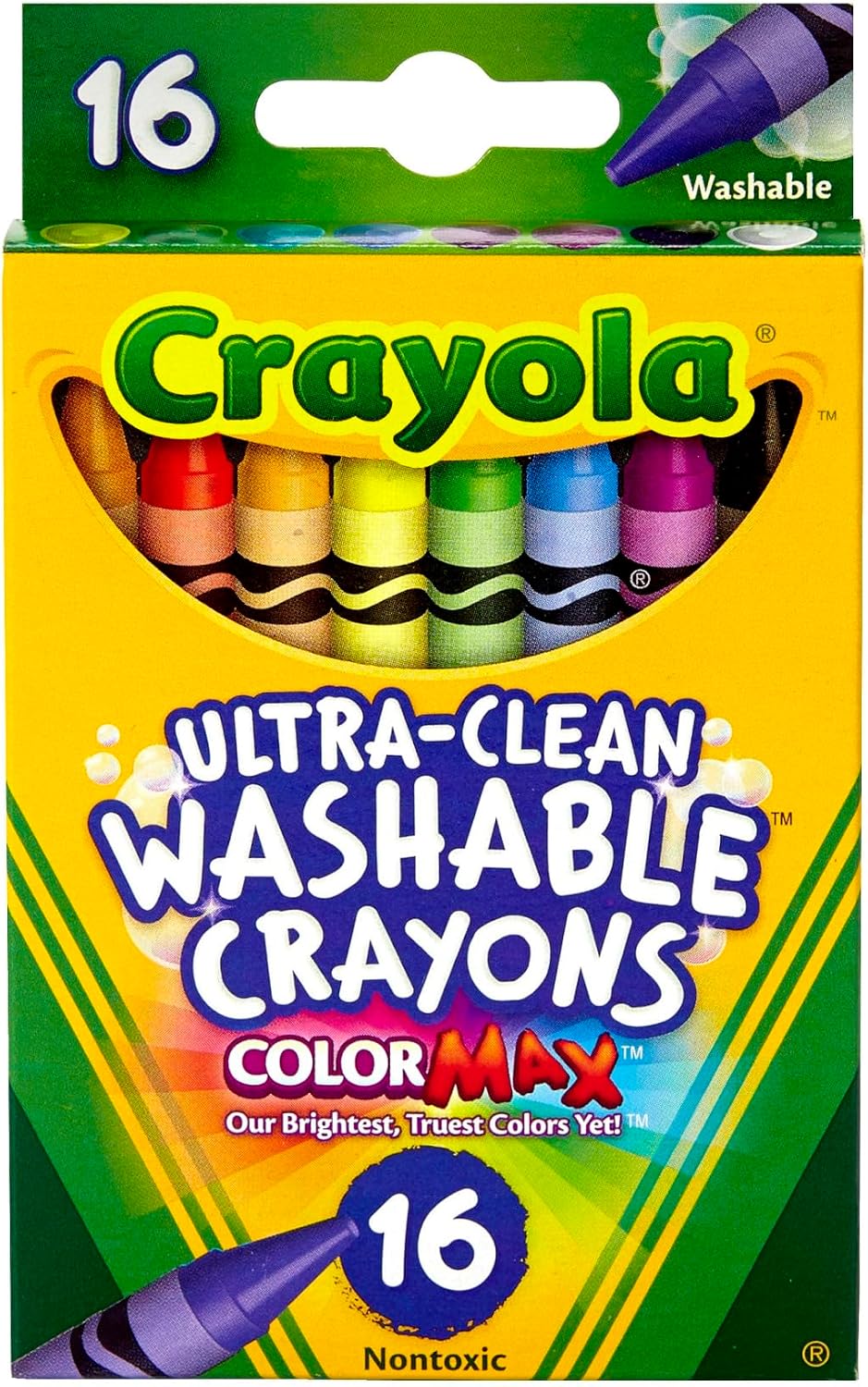 Crayola Ultra-Clean Washable Crayons (526916), 16 Colors