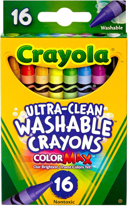 Crayola Ultra-Clean Washable Crayons (526916), 16 Colors