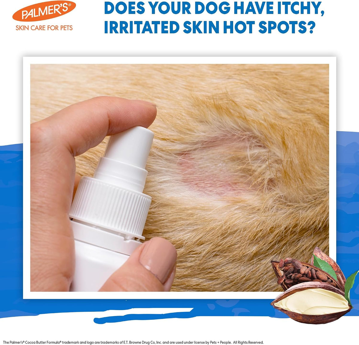 Palmers for Pets Cocoa Butter Dry Skin Relief Spray for Dogs, 8 Fl Oz