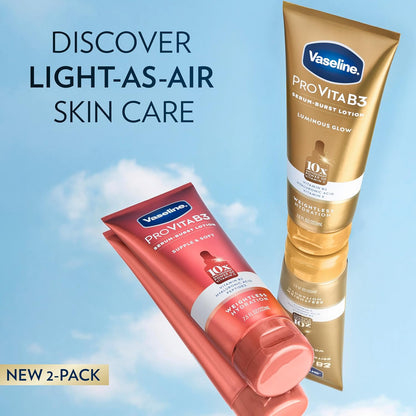 Vaseline Pro VitaB3 Skin Care Serum Burst for Healthy, Glowing Skin Luminous Glow & Supple & Soft 10x Antioxidant Power of Vitamin C with Vitamin B3, Hyaluronic Acid 7.5 fl oz 2Pk