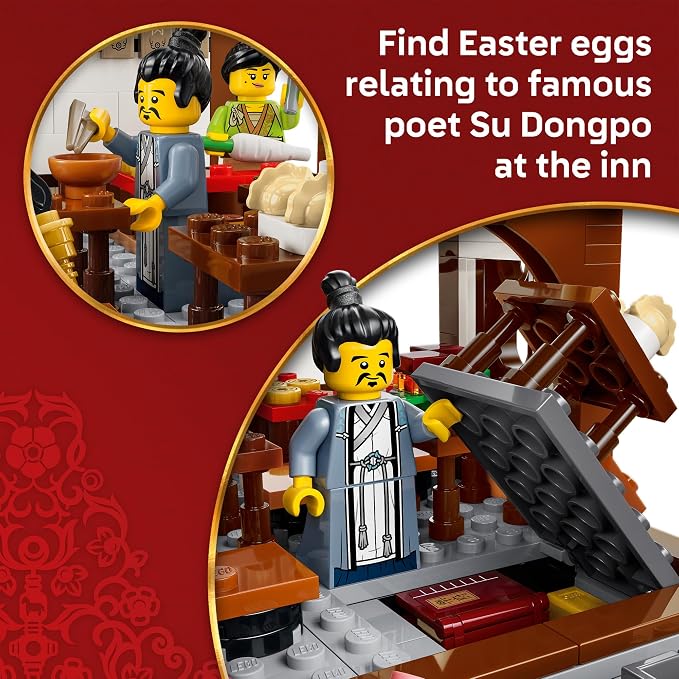 LEGO Chinese Festivals Ancient Moon-Gazing Inn - Building Toy for Boys & Girls, Ages 9+ - Spring Festival Decorations & Craft Kit - 80121