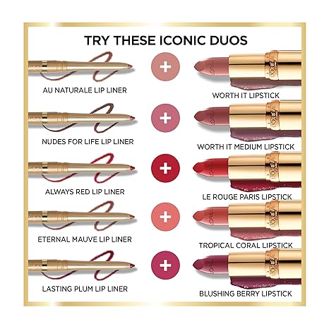L'Oreal Paris Colour Riche Original Creamy, Hydrating Satin Lipstick with Argan Oil and Vitamin E, Fresh as a Rose, 1 Count