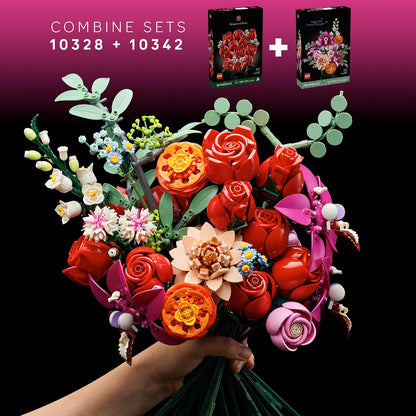 LEGO Botanicals Pretty Pink Flower Bouquet Building Set for Adults - Gifts for Birthdays - Artificial Flowers for Decor or Table Display - 10342