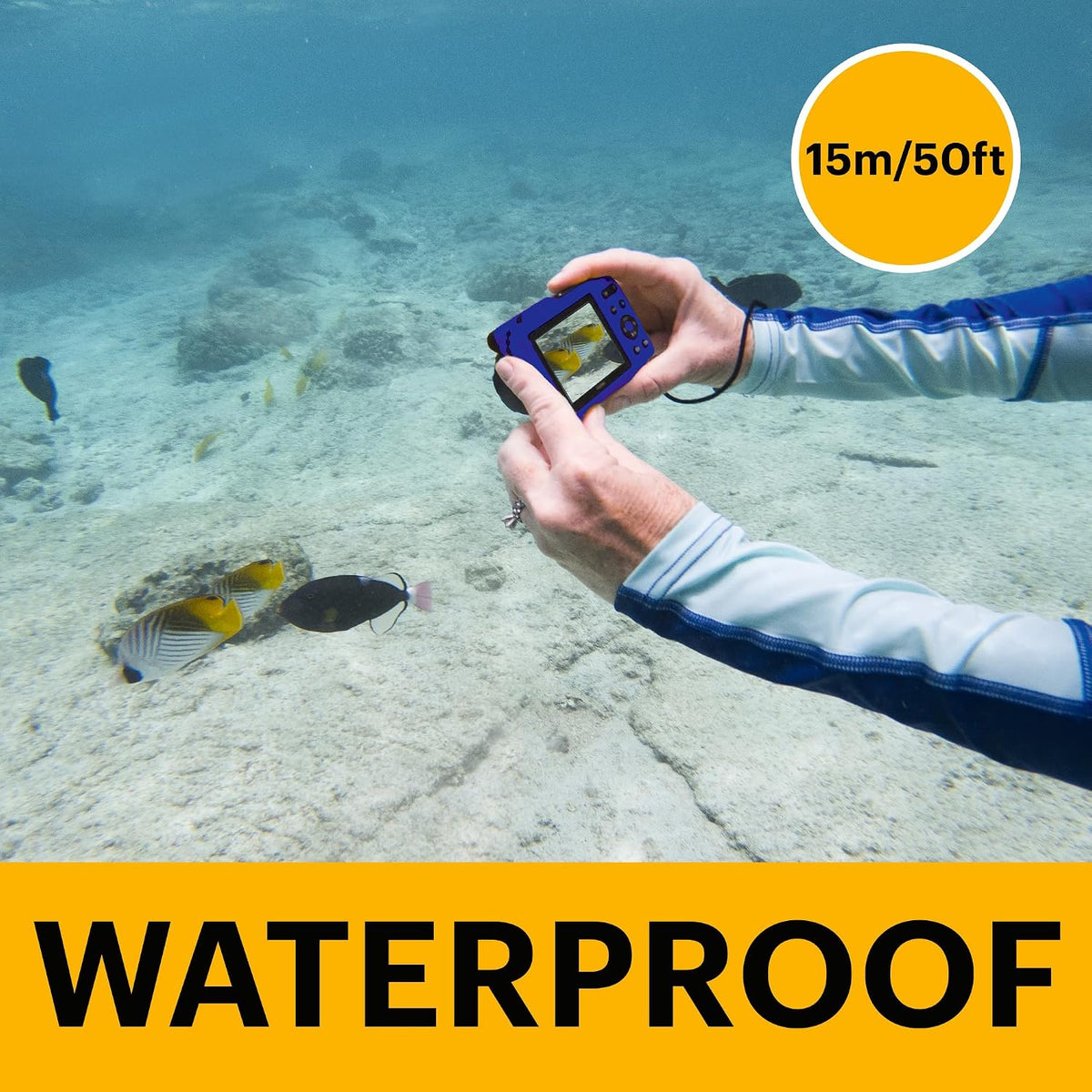 KODAK PIXPRO WPZ2 16MP Waterproof Digital Camera, 15m, 4X Zoom, Blue