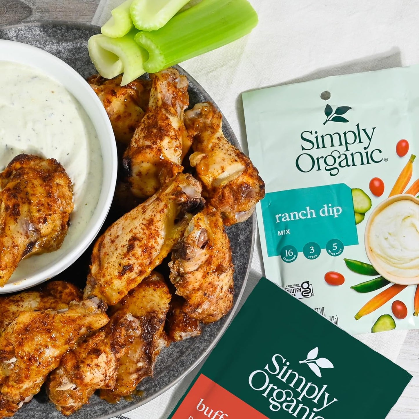 Simply Organic Dip Mix, Ranch, 1.5 oz (Pack of 5)