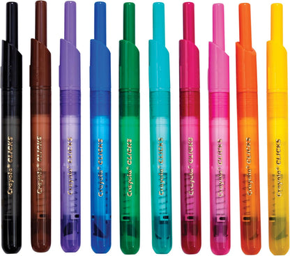 Crayola Clicks Retractable Tip Markers (10ct), Washable Cone Tip Art Marker Set, Cute Aesthetic School Supplies, Classroom Must Haves, Ages 3+