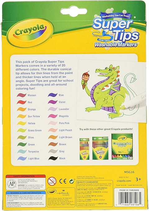 Crayola 58-8106 20CT Super Tips Marker (Pack of 4)