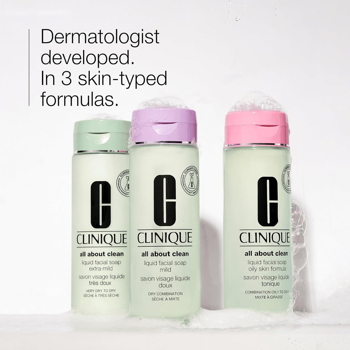 Clinique All About Clean Liquid Facial Soap Extra-Mild | Gentle Face Cleanser For Very Dry To Dry Skin Types | Type 1 Face Wash | Step 1 in 3-Step Skin Care Routine
