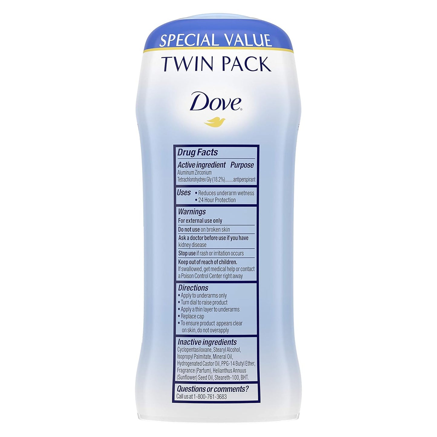 Dove Antiperspirant Deodorant 24-hour Sweat Protection Original Clean Deodorant for Women 2.6 oz, 2 Count