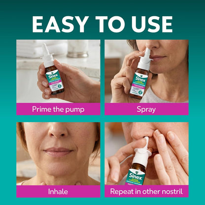 Vicks Sinex Severe Nasal Spray with Moisturizing Ultra Fine Mist, Decongestant for Stuffy Nose Relief from Cold, Allergy, Sinus Pressure - 265 Sprays