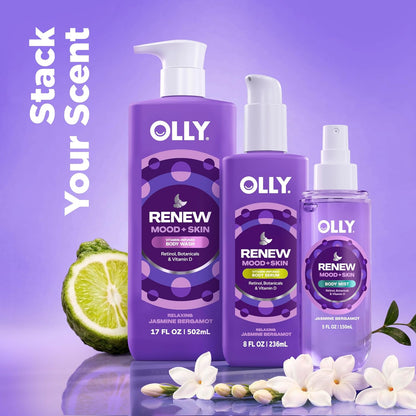 OLLY Renew Body Mist with Retinol & Vitamin D, Dreamy Jasmine Scent, 5 oz