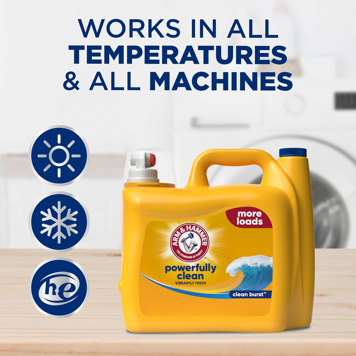 ARM & HAMMER Liquid Laundry Detergent, Clean Burst Scent, 174 Fl Oz