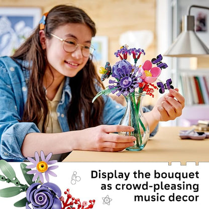 LEGO Botanicals Olivia Rodrigo's Flower Bouquet 11507 | Building Toys for Girls & Boys, Ages 9+, Bedroom Decor for Fans, Artificial Flowers, 400 pieces, Gift for Birthdays