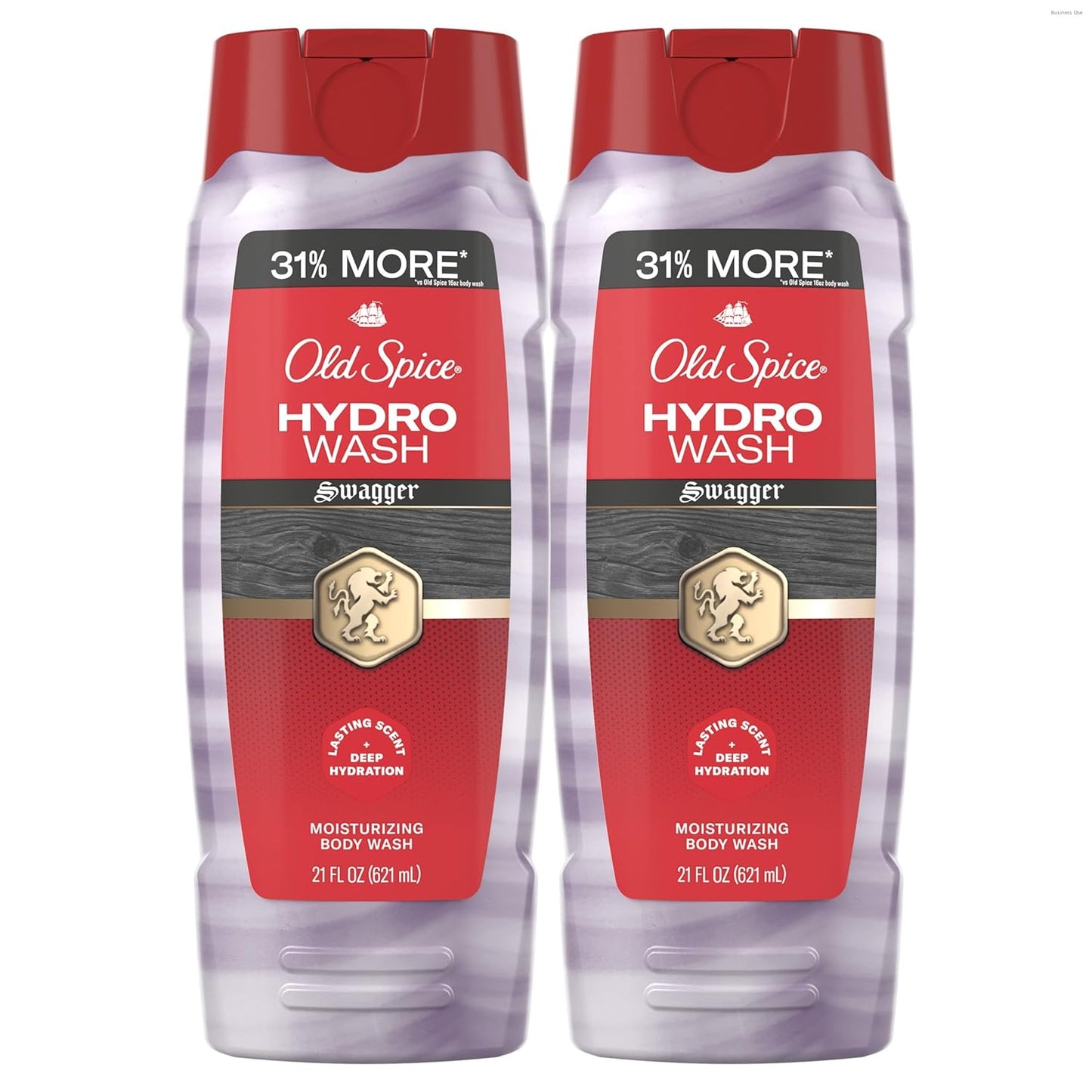 Old Spice Moisturizing Body Wash for Men, Hydro Wash, 2-in-1 Long Lasting Scent & Deep Hydration, 24/7 Shower Fresh, Swagger Scent, 21 oz (Pack of 2)