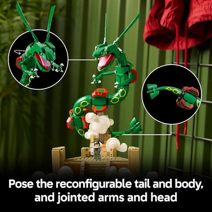 LEGO Pokémon Rayquaza 72168 | Collectible Building Set for Adults, Ages 18+, Posable Pokémon Model Kit for Display, Bedroom, Desk or Book Shelf Decor