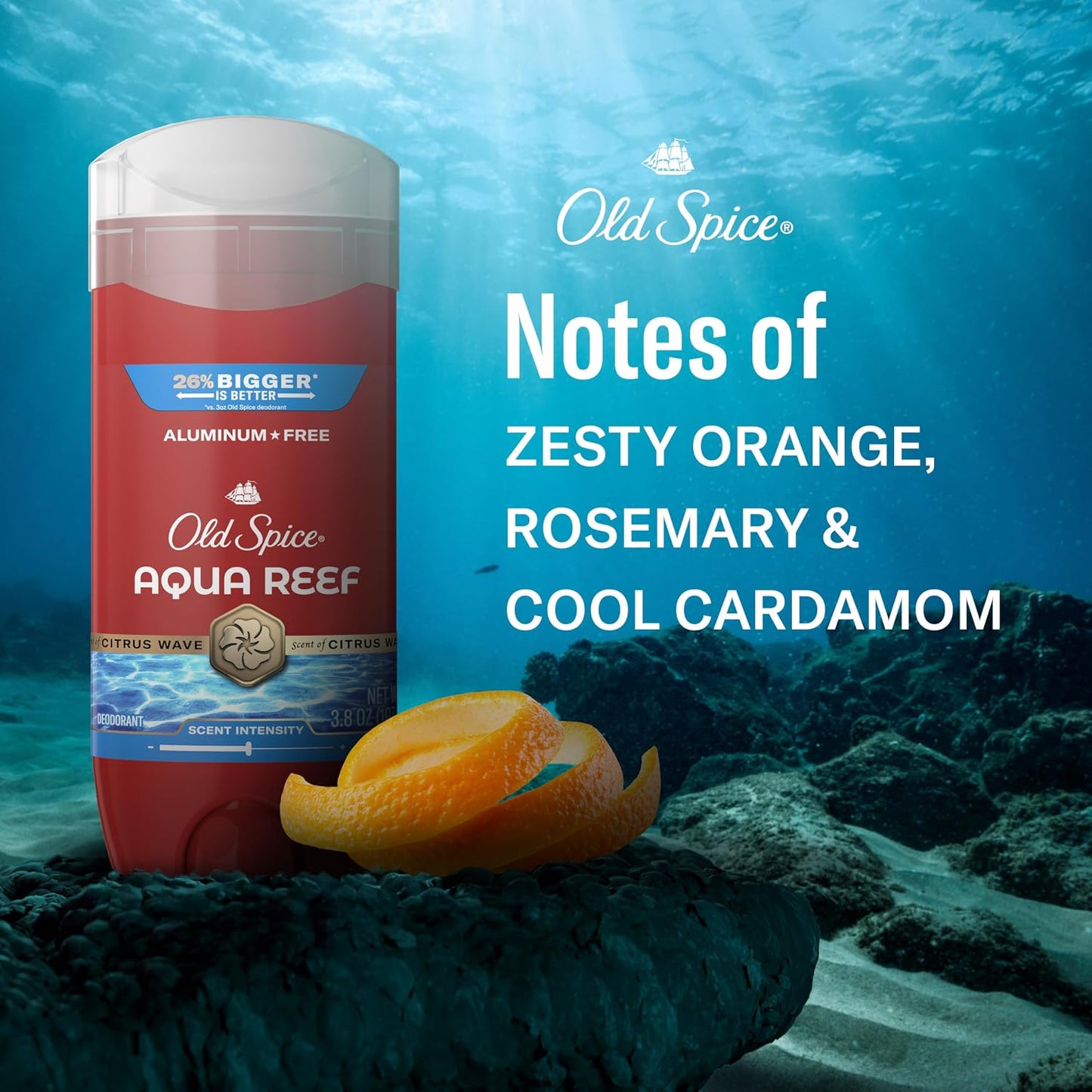 Old Spice Aluminum Free Deodorant for Men, 24/7 Odor Protection, 24/7 Freshness & Lasting Scent, Aqua Reef with Cypress Scent, 3.8 oz (Pack of 3)