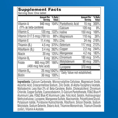 One A Day Men’s 50+ Healthy Advantage Multivitamin, Multivitamin for Men with Vitamins A, C, E, B6, B12, Calcium and Vitamin D, Tablet, 200 Count (Pack of 1)