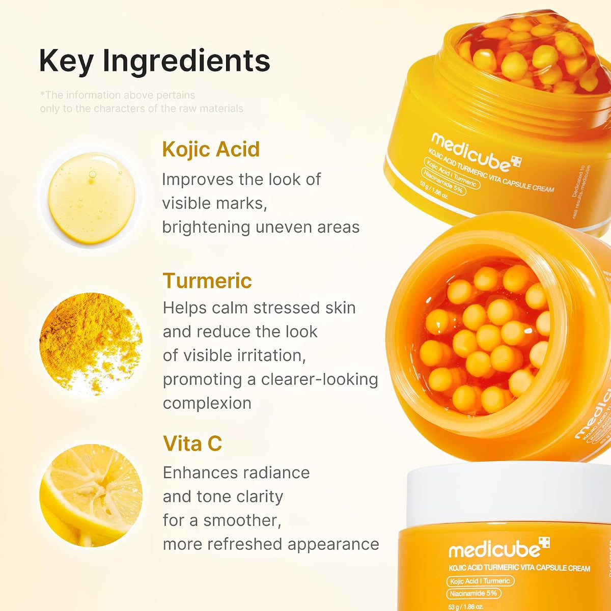 medicube Capsule Cream with Kojic Acid & Turmeric for Uneven Skin Tone