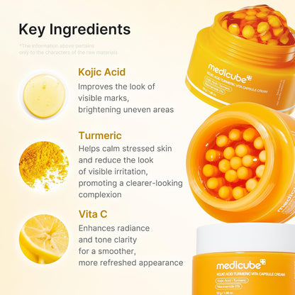 medicube Capsule Cream with Kojic Acid & Turmeric for Uneven Skin Tone