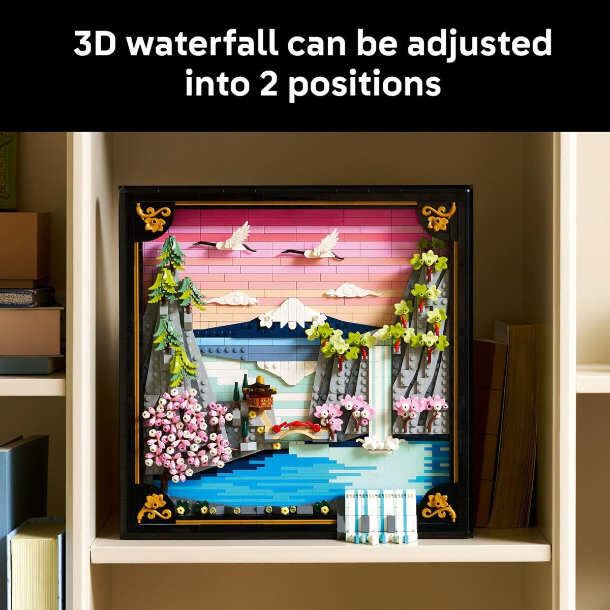 LEGO Art Japanese Cherry Blossom Landscape Building Set for Adults - Room Decoration & Gift for Women & Men, Ages 18+ - Framed Wall Decor, Stand or Hang to Display - 31218