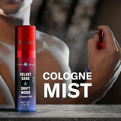 Old Spice Cologne Mist for Men, The Spice Alchemist Collection, 24/7 Cologne Infused Scent, No Trade Off Formula, Free of Parabens & Phthalates, Velvet Sage + Driftwood Scent, 3.8 oz