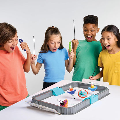 Crayola Colourwhirls Battle Arena Art Game, DIY Gyro Spin Art Toy with 4 Spinning Tops, Kids Battle Game & Creative Art Set, Gifts for Kids, Ages 6+