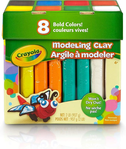 Crayola Modeling Clay in Bold Colors, 2lbs, Gift for Kids, Ages 4 & Up (Pack of 8)