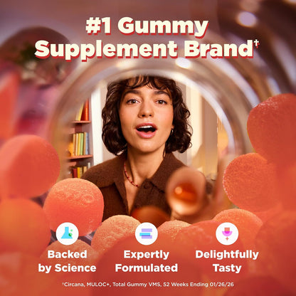 OLLY Probiotic + Prebiotic Gummy, 500 million CFUs, Peachy Peach - 30 Count