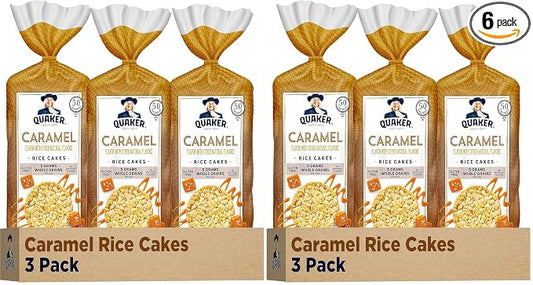 Quaker Large Rice Cakes,Caramel,(Pack of 6)