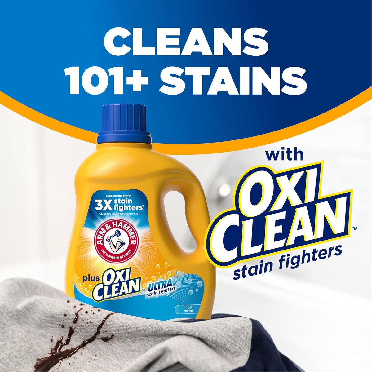 ARM & HAMMER Plus OxiClean Ultra Stain Fighters Liquid Laundry Detergent