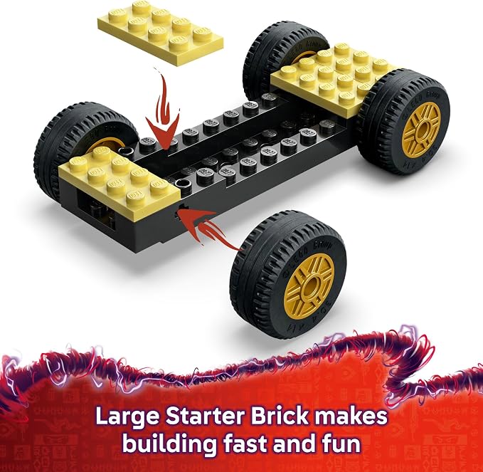 LEGO NINJAGO Rogue vs. Drix Race Car Duel Building Toy for Preschool Kids - Ninja Toy with Starter Brick for Boys & Girls, 4+ - Gift Idea for Birthdays & Dragons Rising Fans - 71840