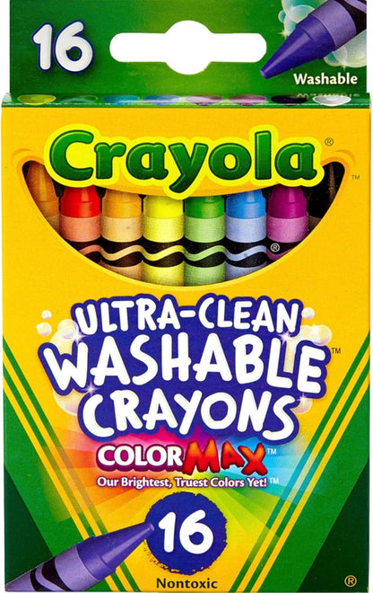 Crayola Ultra-Clean Washable Crayons (526916), 16 Colors