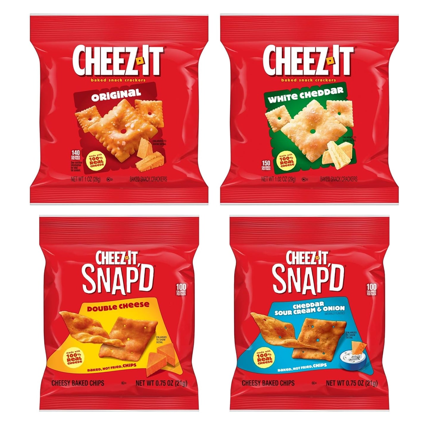 Cheez-It Cheese Crackers, Baked Snack Crackers, Lunch Snacks, Variety Pack (84 Packs)