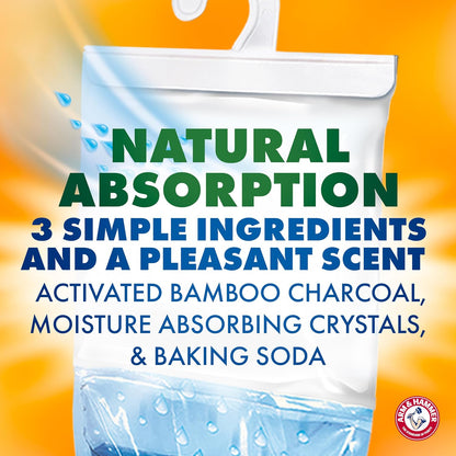Arm & Hammer Essentials Hanging Moisture Absorber and Odor Eliminator, 17.5 oz., Linen Fresh, Moisture Absorbers for Closets, Laundry Rooms and Bedrooms, Long-Lasting Freshness (Pack of 12)