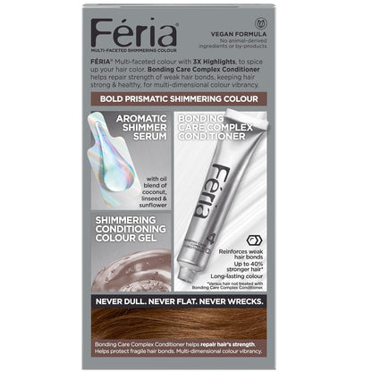L'Oreal Paris Feria Multi-Faceted Shimmering Permanent Hair Color, High Intensity Hair Dye for 3X Highlights, 53 Caramel Glow, 1 Kit (Pack of 2)