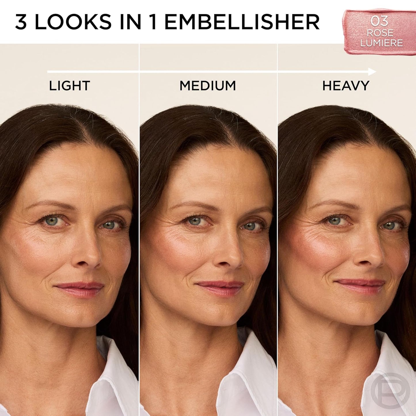 L'Oreal Paris True Match Hyaluron Tinted Balm Embellisher, Buildable Cream Blush and Highlighter Makeup for Radiant Skin, Hydrating, Lightweight, Non-Comedogenic Formula, Peche Eclat