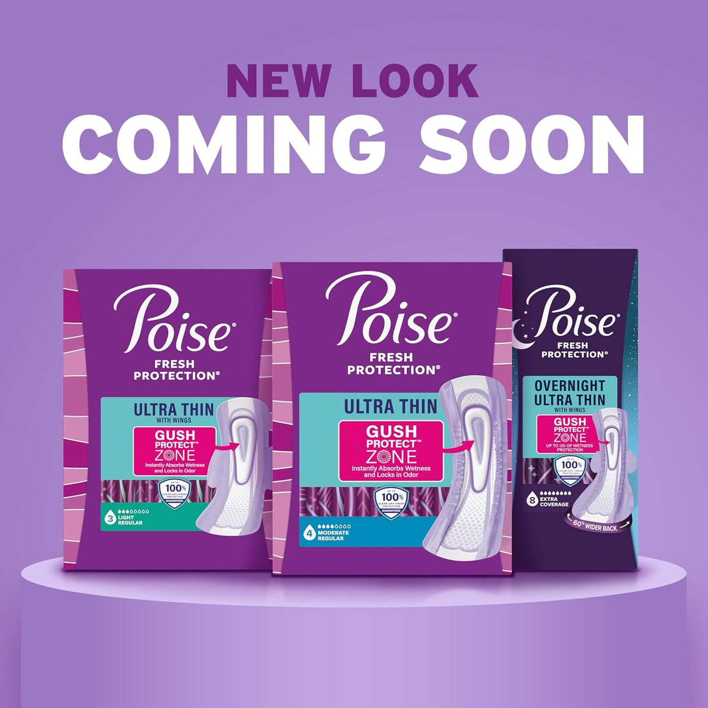 Poise Ultra Thin Incontinence Pads & Postpartum Pads for Bladder Leaks, 4 Drop Moderate Absorbency, Regular Length, 192 Count (4 Packs of 48), Packaging May Vary